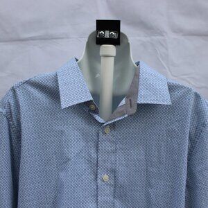 Michael Kors Men’s Classic Fit Long Sleeve Button Up Patterned Shirt Large